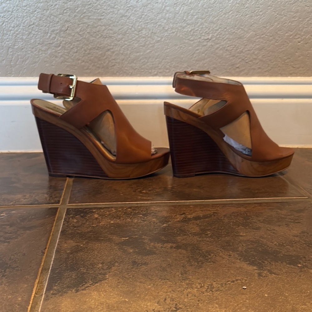 Michael Kors Tan Wedge Sandals